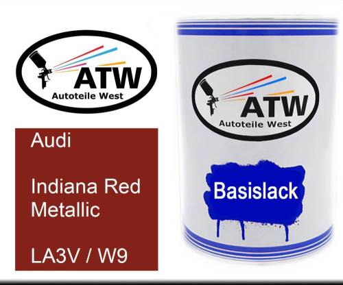 Audi, Indiana Red Metallic, LA3V / W9: 500ml Lackdose, von ATW Autoteile West.